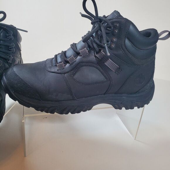 Timberland Men’s Boots Size 9.5 Black Leather Water Resistant Outdoors Hiking
